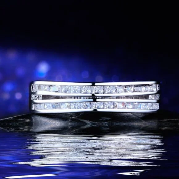 💍 Trendy Tiny Round Gems Zircon Double Layer Fashion Rings for Women, INDN8086 - Picture 2 of 7